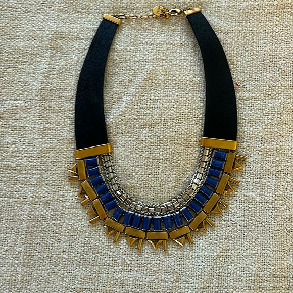 :: Stella & Dot Natalie Leather/Cobalt Necklace - Picture 1 of 6